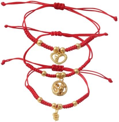 Pingyongchang 2025 Ano Novo Chinês Cobra Vermelha Pulseiras com